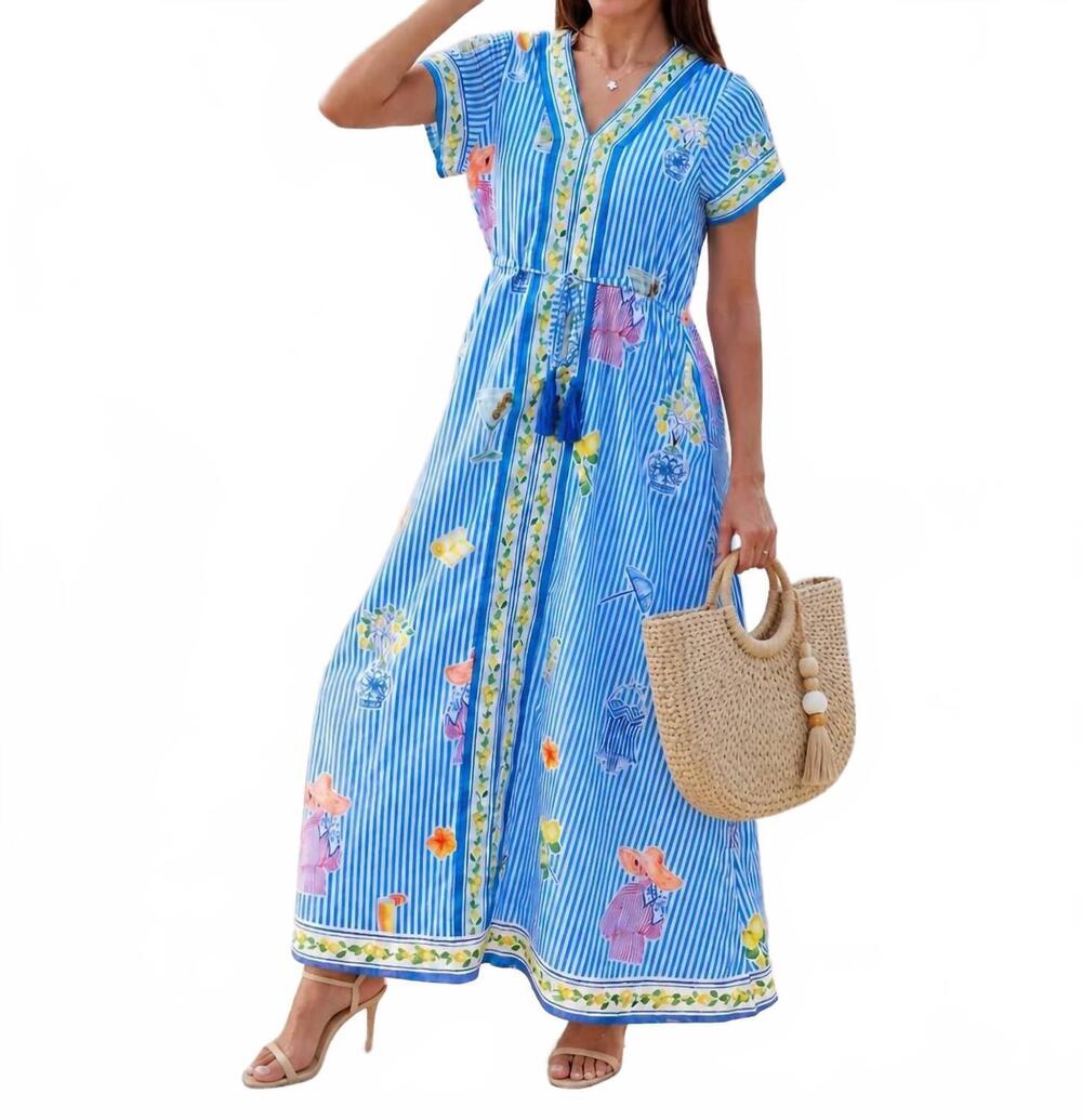 NEW ISLAPAYAL isla maxi dress in martini blue